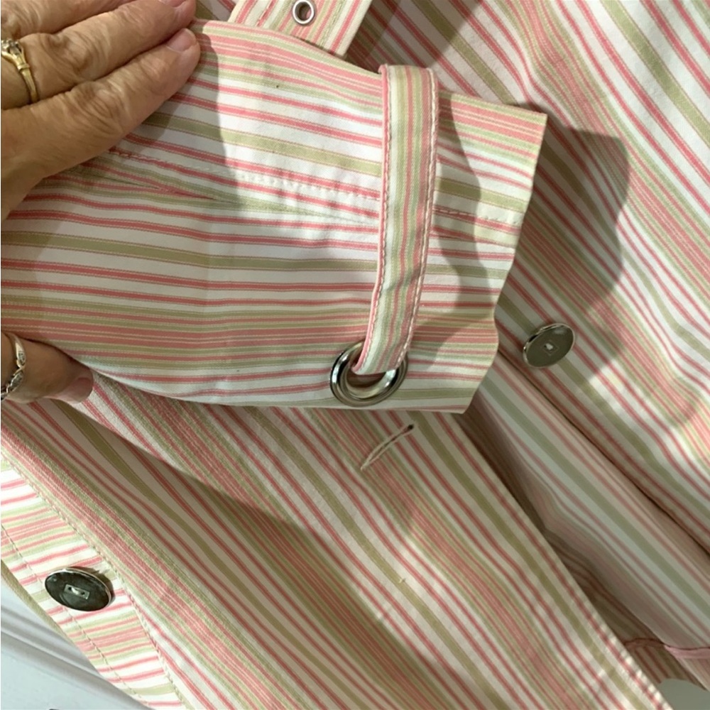 Laundry by Shelli Segal Pastel Pink ad White Trench-coat Jacket Sz 4 - Picture 5 of 8
